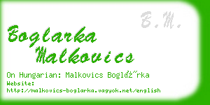 boglarka malkovics business card